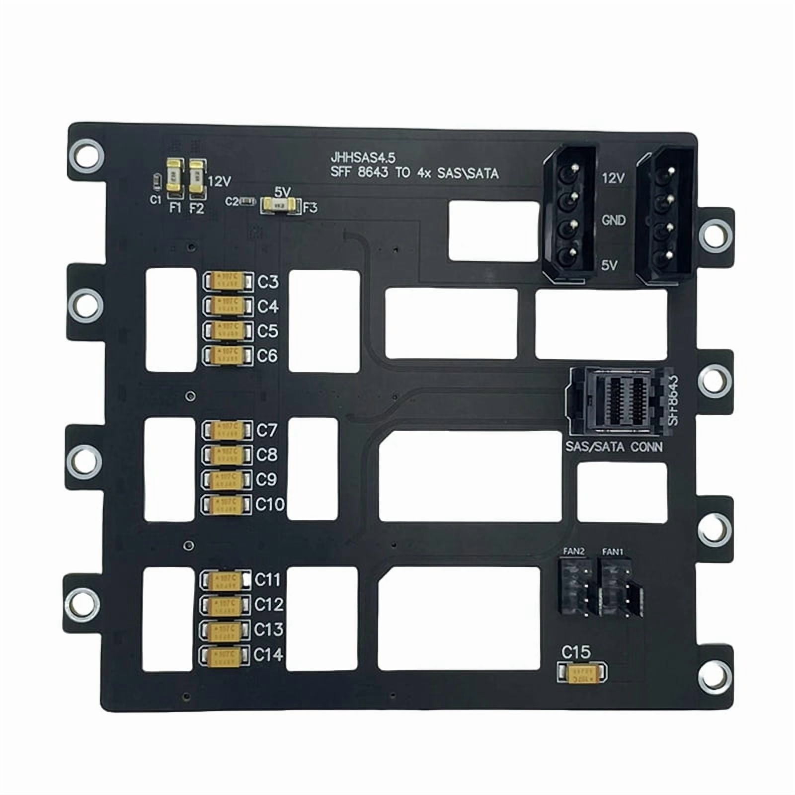 SAS/ Hard Disk Backplane for Nas Storage Server 6Gbps SFF8643 to 4-Bay HDD SSD Adapter Large 4D Power Supply