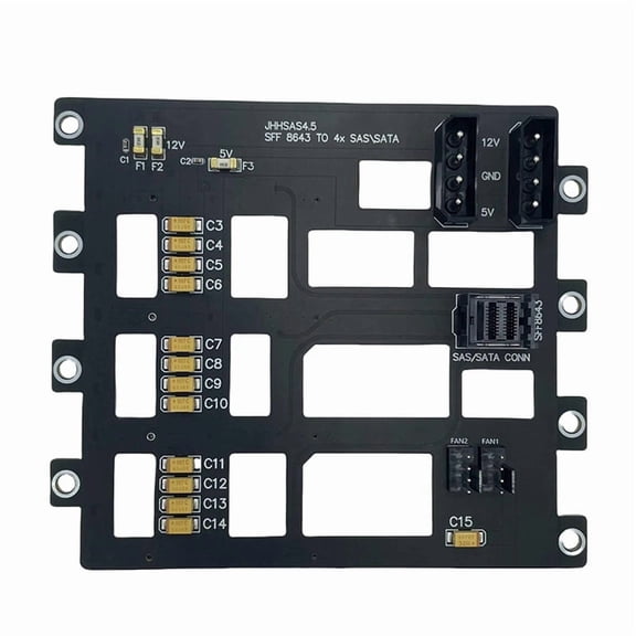 SAS/ Hard Disk Backplane for Nas Storage Server 6Gbps SFF8643 to 4-Bay HDD SSD Adapter Large 4D Power Supply