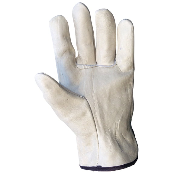 SAS Leather Driver Gloves. Size Large, White Color. Top Grain Pigskin. Excellent Protection for Grinding, Cutting, and Dismantling. (6527)