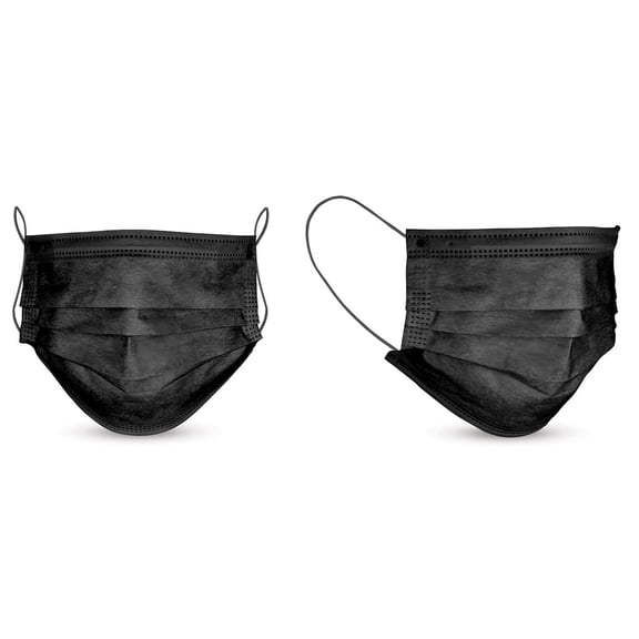 SAS Safety Disposable Face Mask -  Black, Package of 10