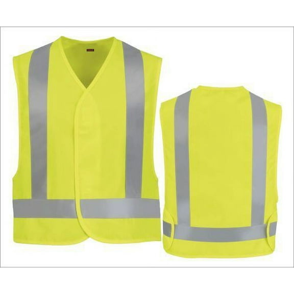 SAS Safety Flame Retardant Safety Vest, Class 2 Yellow with 2 inch Reflective Tape Size Large