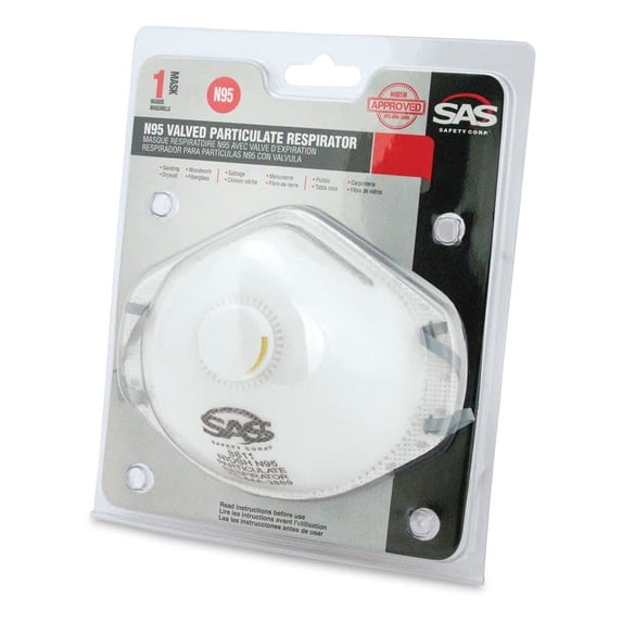 SAS Safety N95 Valved Particulate Respirator - Pkg of 1
