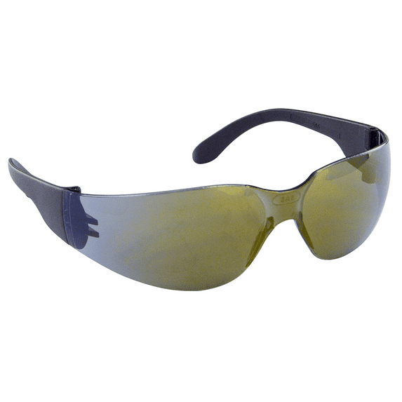 SAS Safety NSX Black Temple High-Impact Poly Gold Mirror Lens Safe Glasses