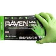 SAS Safety 66518 Raven Powder-Free Black Nitrile 6 Mil Gloves, Large, 10 Pack