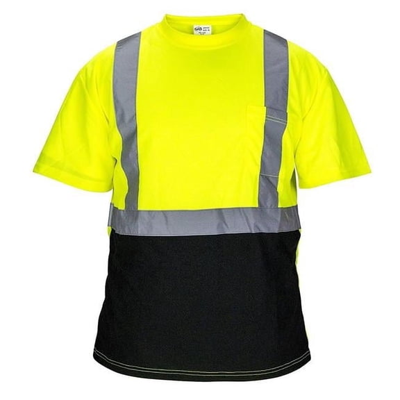 SAS Safety Class-2 Black Bottom Reflective Yellow T-Shirt