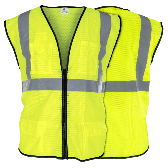 SAS Safety Class-2 Type R Hi-Viz Orange Saft.ey Surveyor's Vest, XL