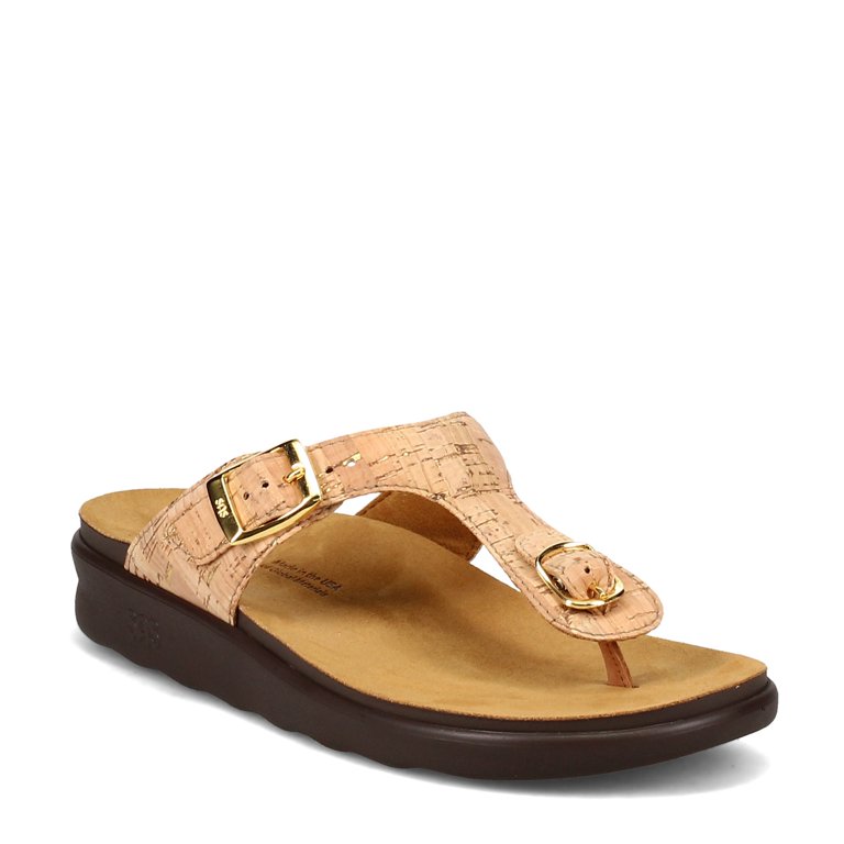 SAS Women s Sanibel Thong Sandal Cork 7 M Walmart