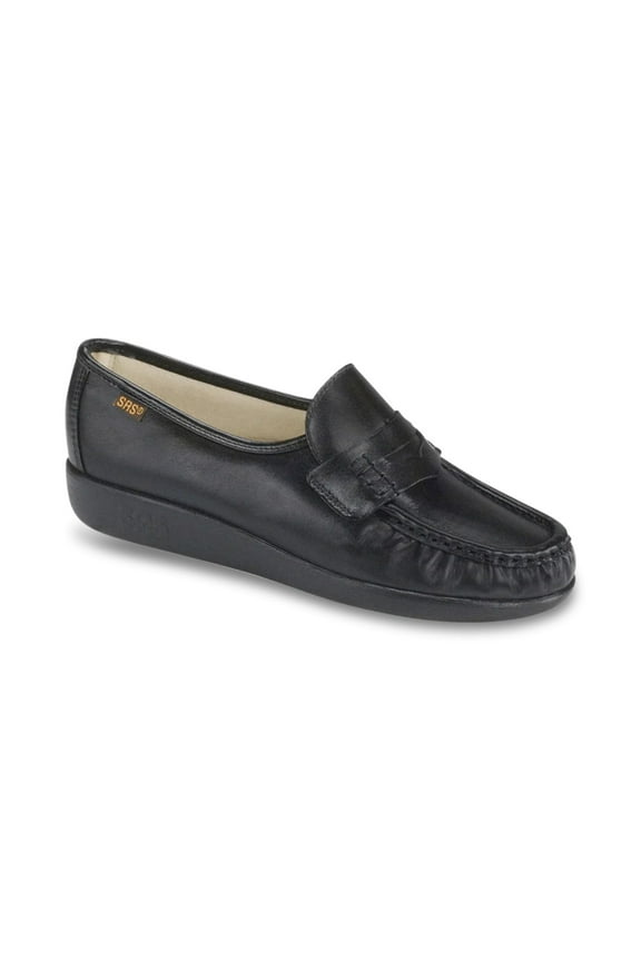 Womens Classic Penny Loafer Wedged Shoe
