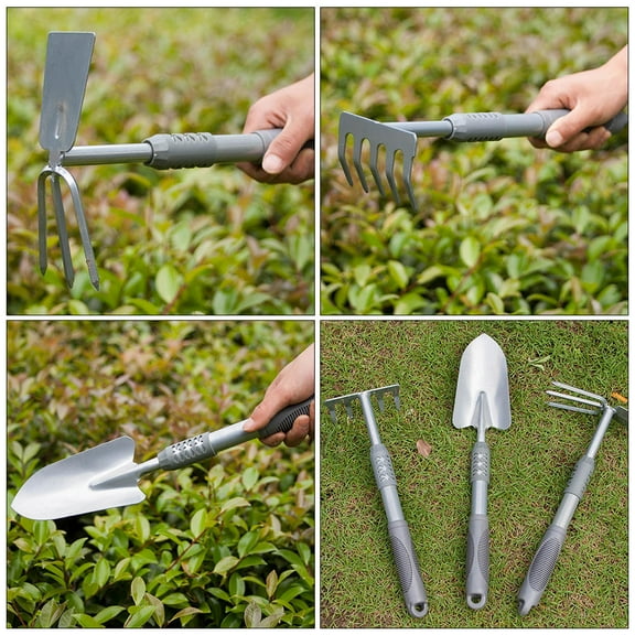 SASABAXI 1 Set Outdoor Garden Tool Set Silver Steel PVC for Planting and Weeding 45X9CM