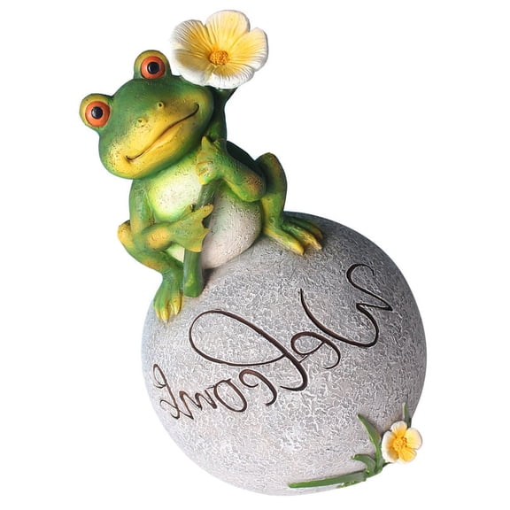 SASABAXI 1Pcs Resin Frog Shaped Garden Ornament Figurine for Outdoor Yard Lawn Patio Decor 7.99X5.49X5.49in