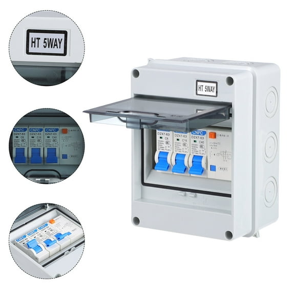 SASABAXI 1Set Small Breaker Box with Leakage Protection and Personal Shock Protection for Caravans and Outbuildings