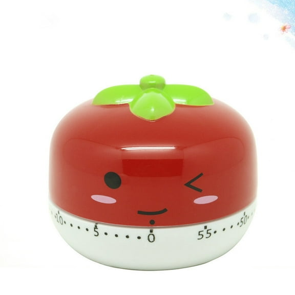 SASABAXI 1Set Tomato-Shaped Red Plastic Mechanical Timer for Baking Cooking and Classroom Activities