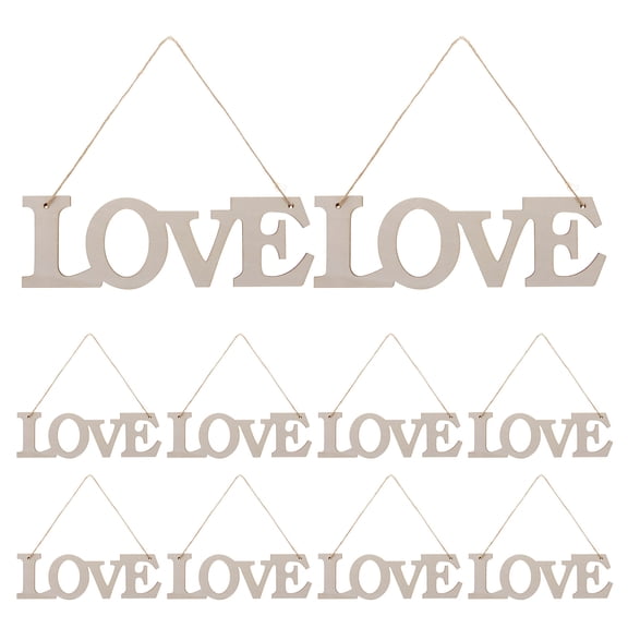 SASABAXI 1Set Wooden Love Slice Beige DIY Craft Material for Valentine Home Decorations