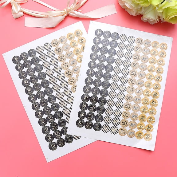 SASABAXI 2 Sheets Number Stickers Assorted Color Paper Square Birthday Theme for Party Supplies Anniversary Celebration