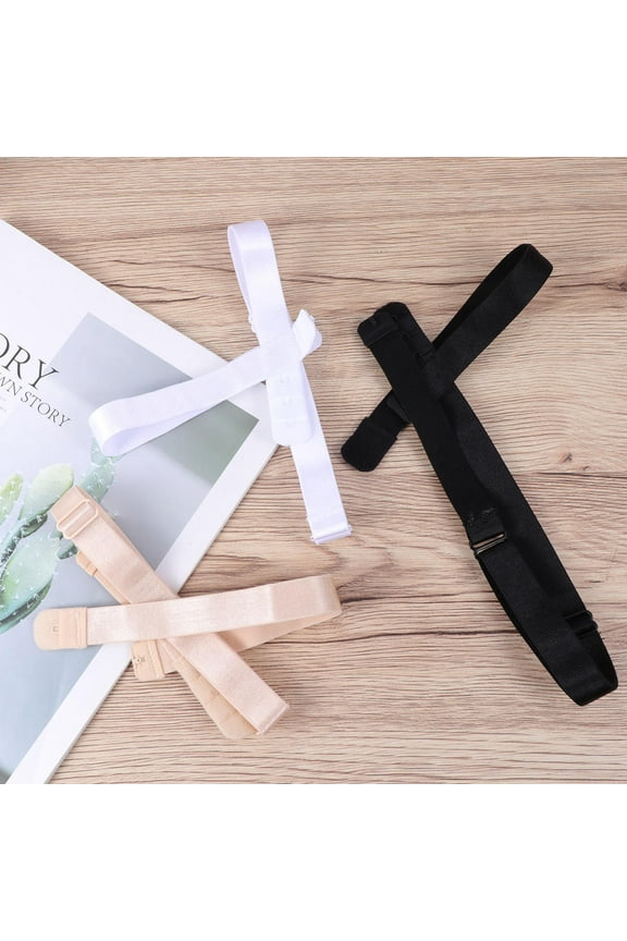 3Pcs Low Back Bra Converter Strap Black Polyester Cotton for Low Back Tops