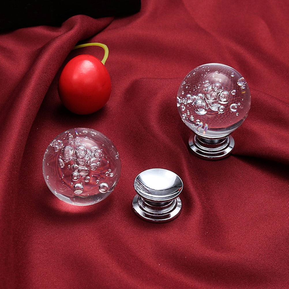 Visual Reference: Sasabaxi 4Set Silver Transparent Drawer Knobs Crystal Cabinet Handle