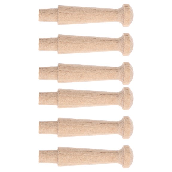 SASABAXI 6Set Wood Pegboard Hooks Light Yellow for Kitchen and Bathroom