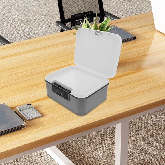 SASABAXI Dark Grey ABS Lockable Storage Bin 1Pack for Home Office School Travel Business Car as a Locking Storage Box