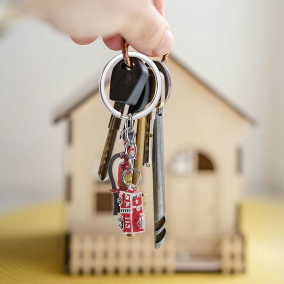 SASABAXI Firefighter Keychain Pendant 1Set Retro Style Metal for Daily Use and Gift Giving