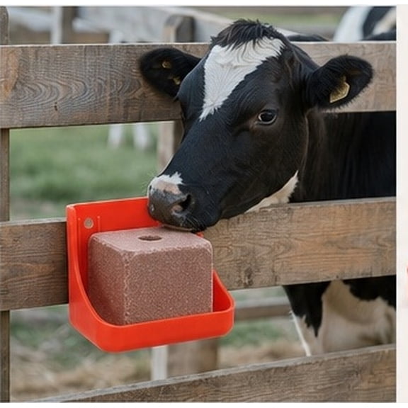 SASABAXI Red Pe Salt Block Feeder Holder with Durable Build for Barn Use
