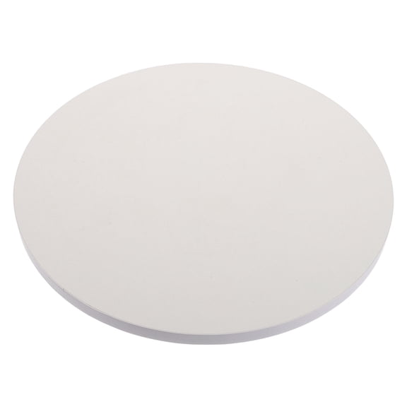 SASABAXI Small Round Table Top, White Solid Wood Surface, Rounded Design for Bedside Table Top and Office