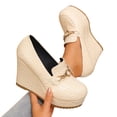thumbnail image 1 of SASCFOF Womens Platform Heels Loafers Chunky High Heel Closed Toe Metal Buckle Shoes Penny Loafer Business Dress Work Pumps, 1 of 6
