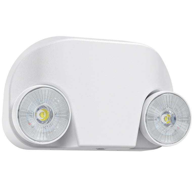 SASELUX Led Emergency Light with Remote Capable, Adjustable LED Lamp Heads  Exit Lighting, Backup Battery White Emergency Lights, 120V-277V Dual