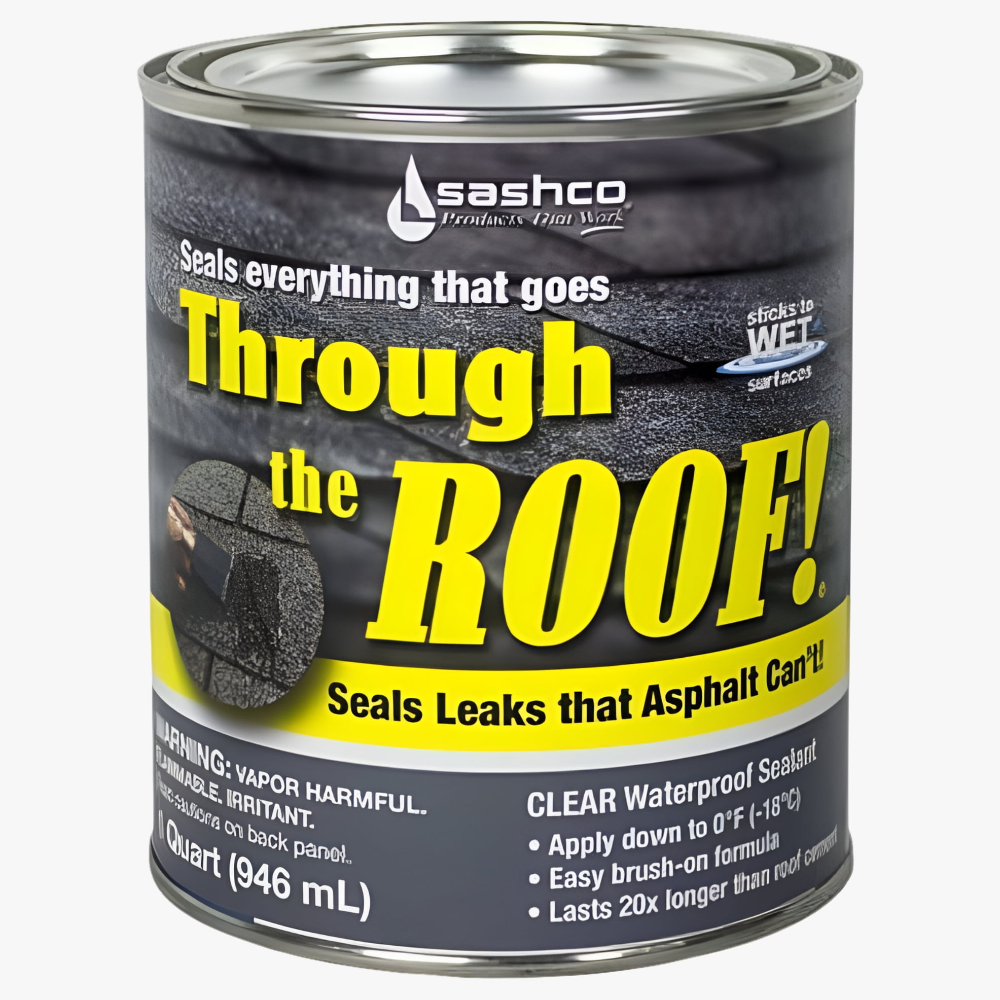 Sashco 14023, Acrylic, Clear Roof Sealant Industrial Sealant, 2.24 lbs