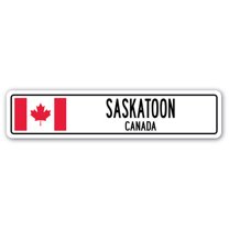 SASKATOON CANADA Street Sign Canadian flag city country road wall gift