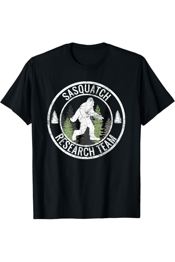 SASQUATCH RESEARCH TEAM Bigfoot T Shirt Funny Novelty Gift T-Shirt men and women can wear, black, white, gifts