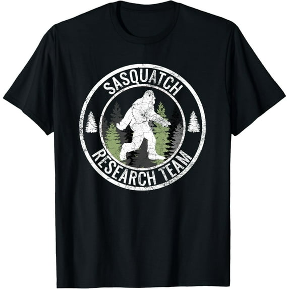 SASQUATCH RESEARCH TEAM Bigfoot T Shirt Funny Novelty Gift T-Shirt men and women can wear, black, white, gifts
