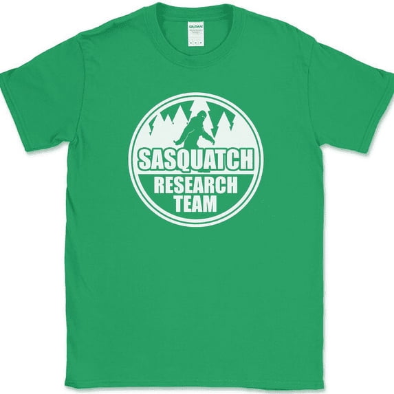 SASQUATCH RESEARCH TEAM T-Shirt Funny BIGFOOT Believe Humor Novelty Cotton Tee - Green, XL