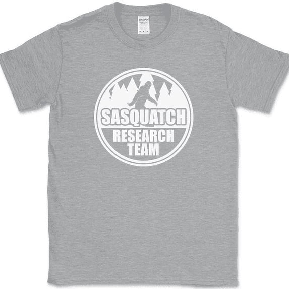 SASQUATCH RESEARCH TEAM T-Shirt Funny BIGFOOT Believe Humor Novelty Cotton Tee - Heather Grey, 5XL