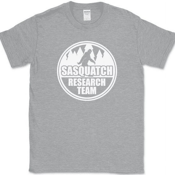 SASQUATCH RESEARCH TEAM T-Shirt Funny BIGFOOT Believe Humor Novelty Cotton Tee - Heather Grey, XL