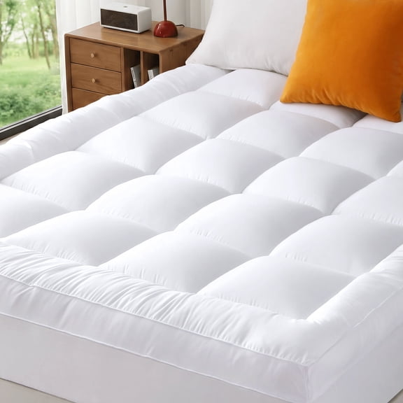 Sasttie Extra Thick California King Mattress Topper, 800GSM Breathable Mattress Pad Cover, Pillow Top Protector with 8-21 Inch Deep Pocket, White