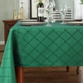 thumbnail image 1 of SASTYBALE Professional Machine Washable 60" x 120" Jacquard Tablecloths with Flower Pattern, Green, 1 of 7