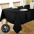 thumbnail image 1 of SASTYBALE Faux Linen Rectangle Tablecloth, Waterproof Wrinkle Free Woven Textured Table Cloth, Soft Fabric Table Cover for Home Dining, Party, Wedding, Holiday (52 x 52 Inch Rectangular, Black), 1 of 6