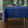 thumbnail image 1 of SASTYBALE Jacquard Tablecloth Flower Pattern Polyester Table Cloth Spill Proof Dust-Proof Wrinkle Resistant Table Cover for Kitchen Dining Tabletop Decoration (Rectangle, 60" x 84" (6-8 Seats),Rust), 1 of 7