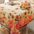 thumbnail image 1 of SASTYBALE Fall Pumpkin Sunflower Tablecloth, 60"x140" Rectangle Polyester - Spillproof for Thanksgiving Harvest, 1 of 7