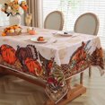 thumbnail image 1 of SASTYBALE 60"x120" Rectangle Tablecloth - Brown Turkey Pumpkin, Spill-proof for Fall Thanksgiving, 1 of 7