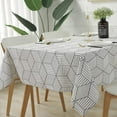 thumbnail image 1 of SASTYBALE Rectangle Tablecloth Geometric Style Cotton Linen Table Cloth Dust-Proof Table Cover for Kitchen Dinning Tabletop Decoration (Rectangle, 52" x 90" (6-8 Seats)), 1 of 6