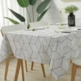 thumbnail image 1 of SASTYBALE Square Tablecloth Geometric Style Cotton Linen Table Cloth Dust-Proof Table Cover for Kitchen Dinning Tabletop Decoration (Square/Round, 55" x 55" (2-4 Seats)), 1 of 6