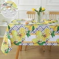 thumbnail image 1 of SASTYBALE Summer Lemon Tablecloth Rectangle, Stain Resistant Lemon Table Cloth Geometric Vintage Pattern, Washable Polyester Outdoor Table Cover for Party Picnic Dinner Decor (Rectangle, 60" x 102"), 1 of 7