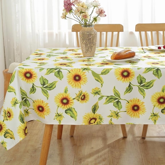 SASTYBALE Summer Tablecloth Rectangle52x 70 Inch, Ice Cream Lemon Strawberry Watermelon Pineapple Popsicle Table Cloth, Wrinkle Free Fabric Table Cover for Dining, Party, Indoor, Outdoor