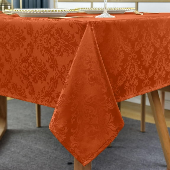 SASTYBALE Tablecloth Rectangle Jacquard Damask Tablecloth, Spill Proof & Wrinkle Resistant Polyester Table Cloth, Washable Table Cover for Party, Dining, Indoor, Outdoor