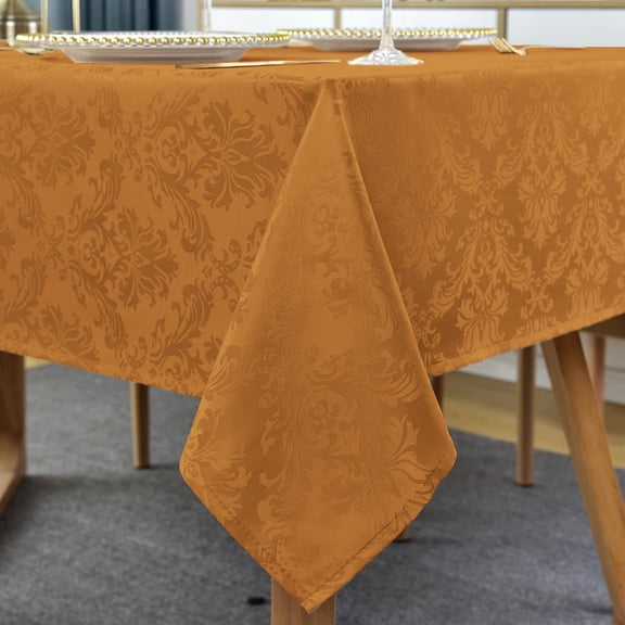 SASTYBALE Tablecloth Rectangle Jacquard Damask Tablecloth, Spill Proof & Wrinkle Resistant Polyester Table Cloth, Washable Table Cover for Party, Dining, Indoor, Outdoor