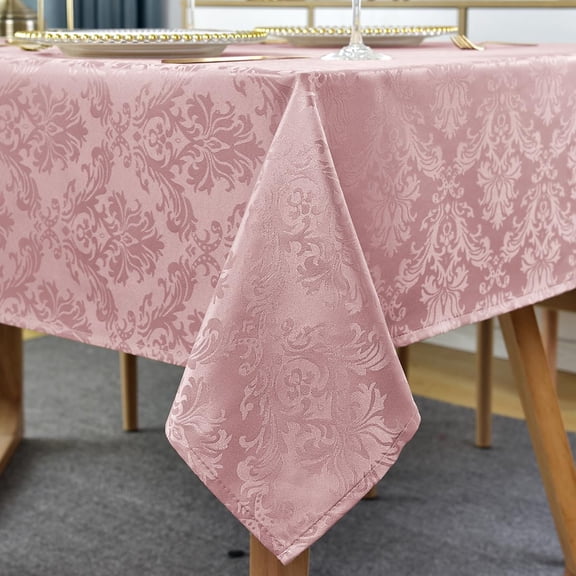 SASTYBALE Tablecloth Rectangle Jacquard Damask Tablecloth, Spill Proof & Wrinkle Resistant Polyester Table Cloth, Washable Table Cover for Party, Dining, Indoor, Outdoor