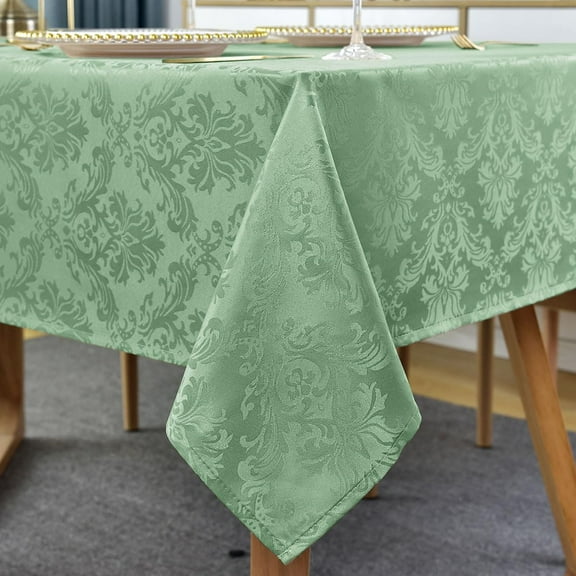 SASTYBALE Tablecloth Rectangle Jacquard Damask Tablecloth, Spill Proof & Wrinkle Resistant Polyester Table Cloth, Washable Table Cover for Party, Dining, Indoor, Outdoor