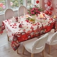 thumbnail image 1 of SASTYBALE Valentines Tablecloth Rectangular, Washable Table Cloth Spillproof Pink Love Hearts Table Cover for Dining Anniversary Wedding Party Valentine's Day Decor, 1 of 7