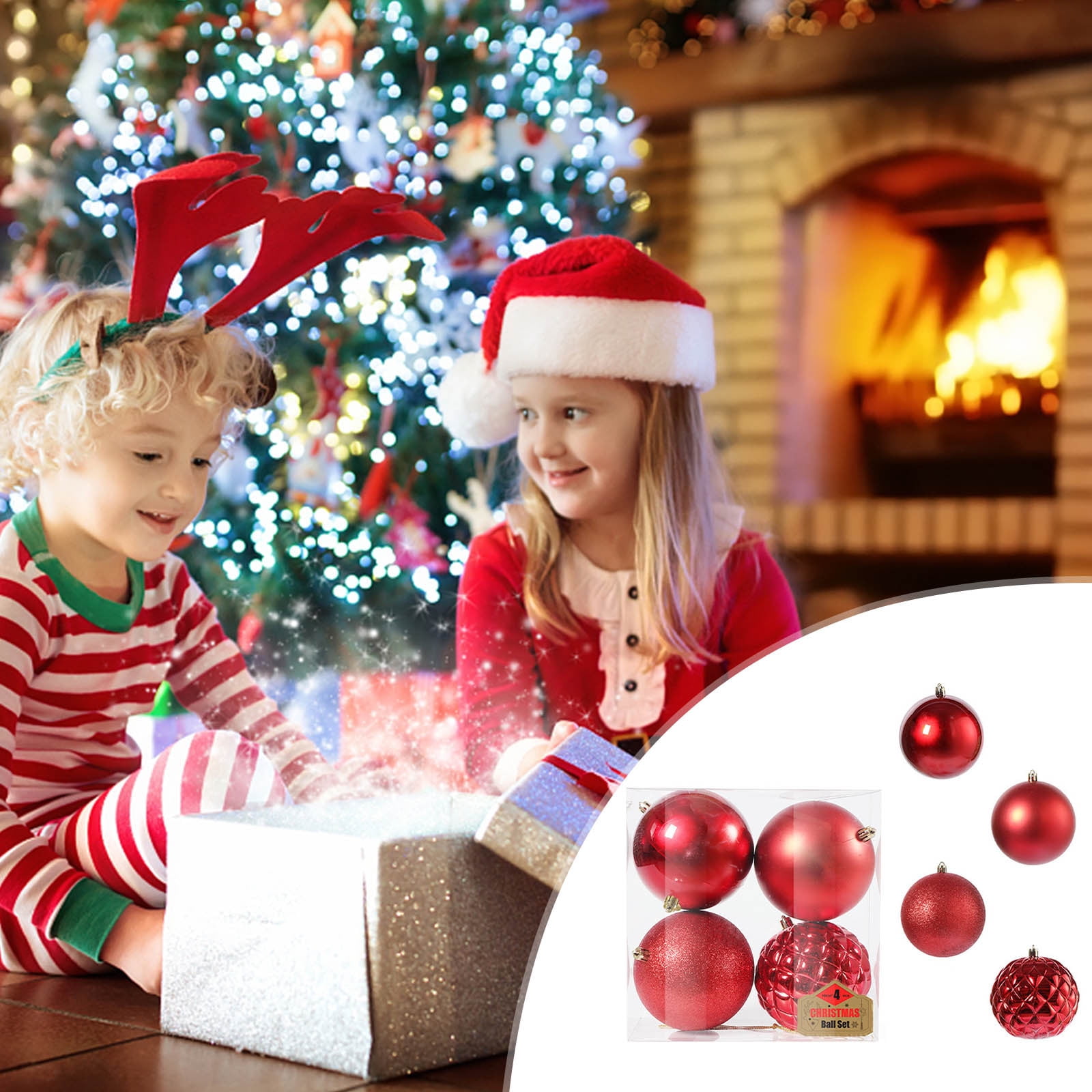 SASUYTWU Christmas Ornaments Clearance (Red), Christmas Tree